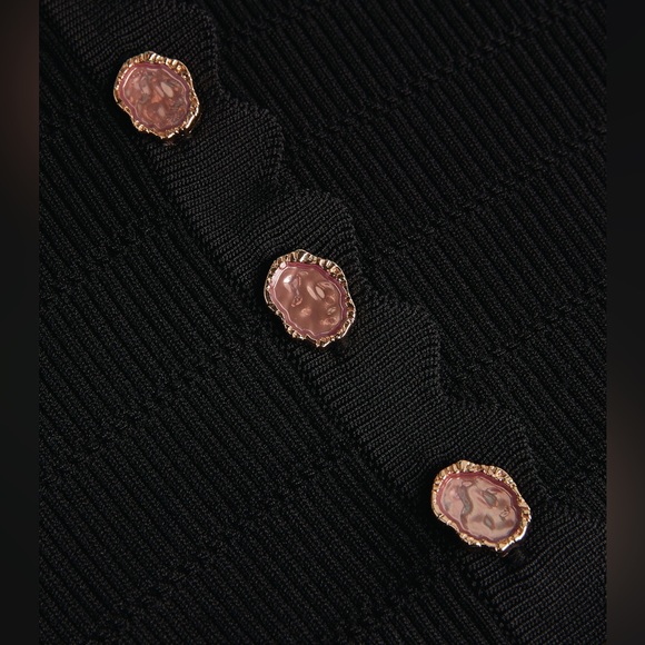 SANDRO CECIL BLACK SCALLOPED TRIM CARDIGAN - Picture 5 of 16